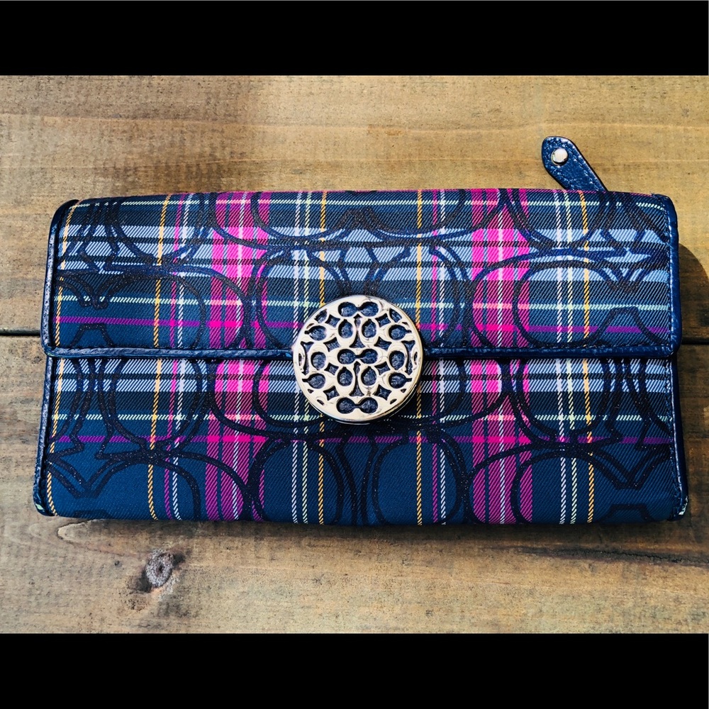 Coach Tartan large wallet.